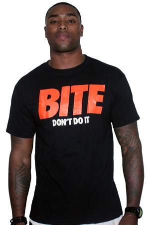 BITE DON'T DO IT Tee Shirt by AiReal Apparel in Black - Click Image to Close